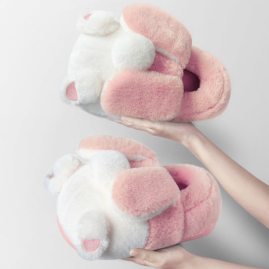 FelantriX™ Cute Women's Cotton Slippers with Wrapped Heels for Winter