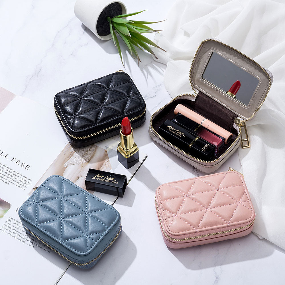 FelantriX™ Fashionable Leather Earphone Bag with Mini Cosmetic Purse