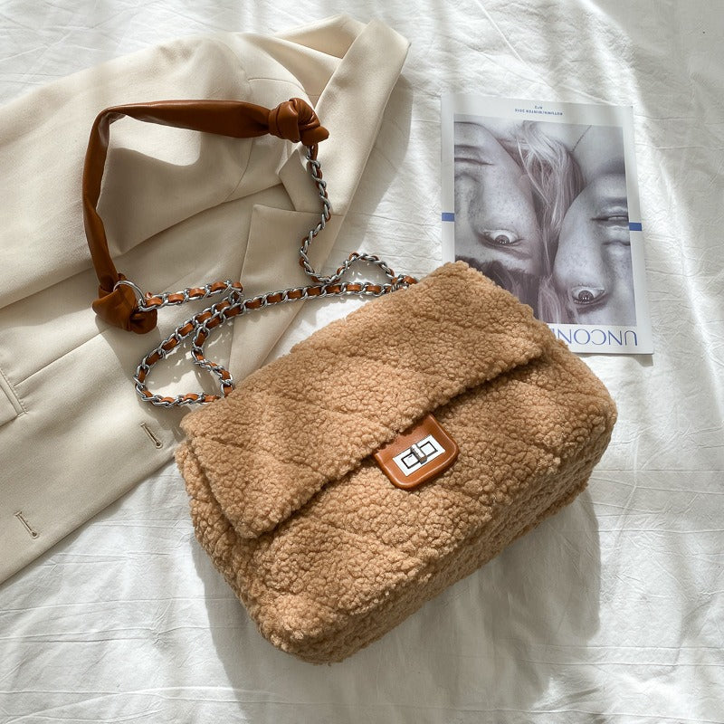 FelantriX™ Lamb Plush Messenger Shoulder Bag
