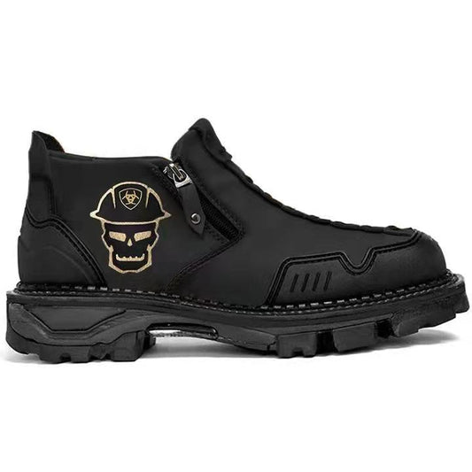 FelantriX™ Men's Short Boots with Halloween Skull Design