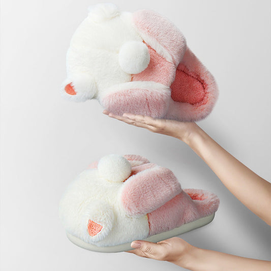 FelantriX™ Cute Women's Cotton Slippers with Wrapped Heels for Winter