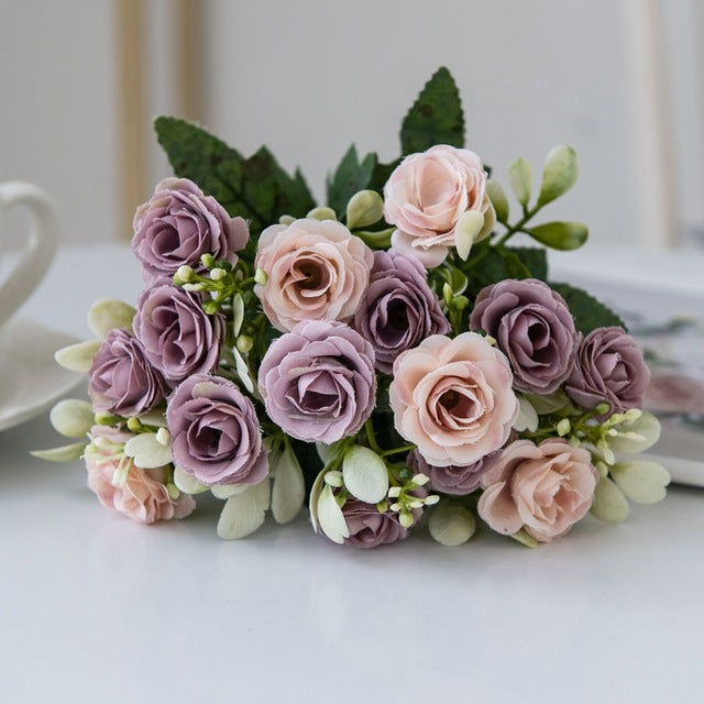 FelantriX™ European 15-Piece Rose Bouquet for Home Decor