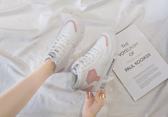 FelantriX™ High-Top Plush Sports Shoes, White Sneakers