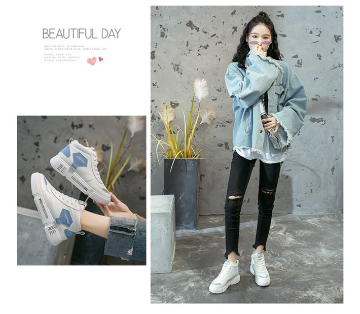 FelantriX™ High-Top Plush Sports Shoes, White Sneakers