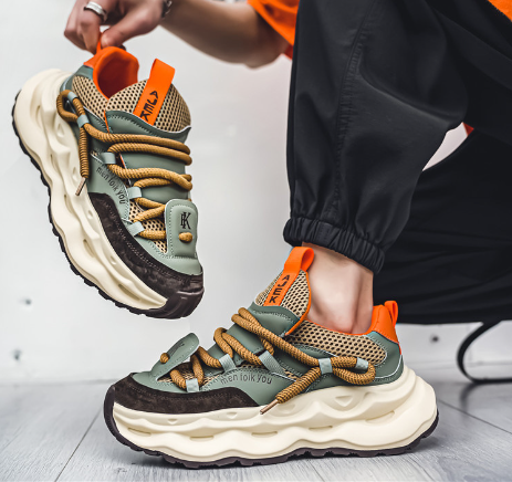 FelantriX™ Trendy Color Block Thick Sole High-Top Men's Sneakers