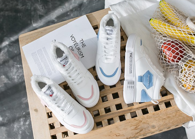 FelantriX™ High-Top Plush Sports Shoes, White Sneakers