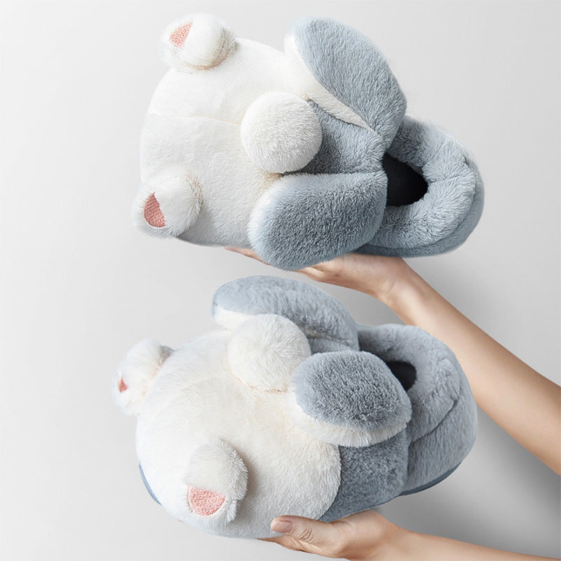 FelantriX™ Cute Women's Cotton Slippers with Wrapped Heels for Winter
