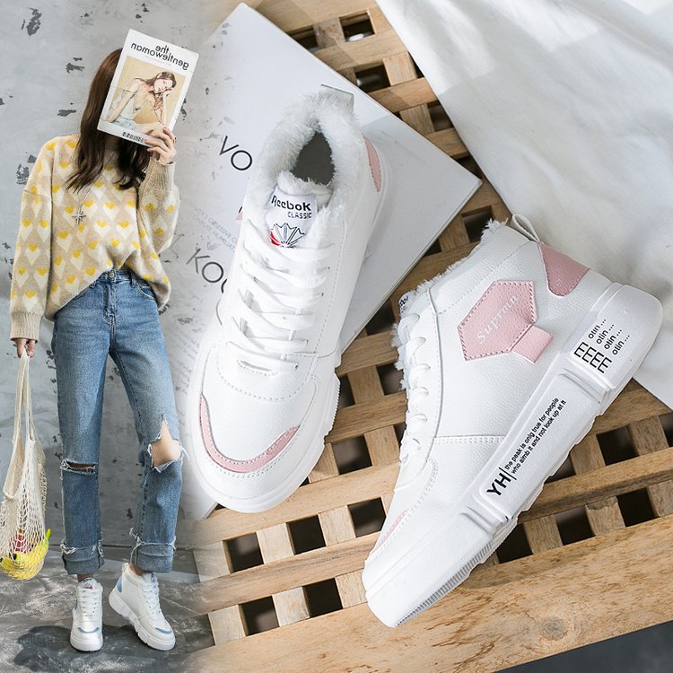 FelantriX™ High-Top Plush Sports Shoes, White Sneakers