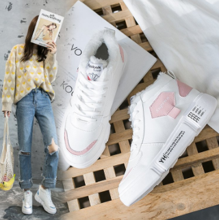 FelantriX™ High-Top Plush Sports Shoes, White Sneakers