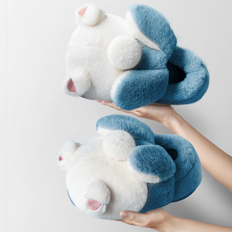FelantriX™ Cute Women's Cotton Slippers with Wrapped Heels for Winter