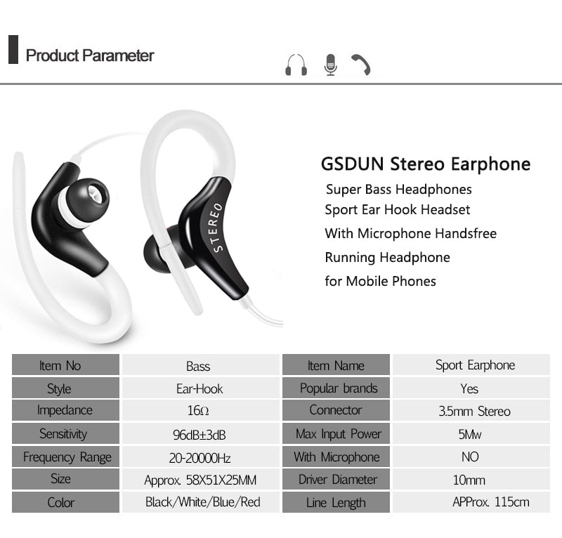 FelantriX™ Universal In-Ear Sports Headphones with Microphone