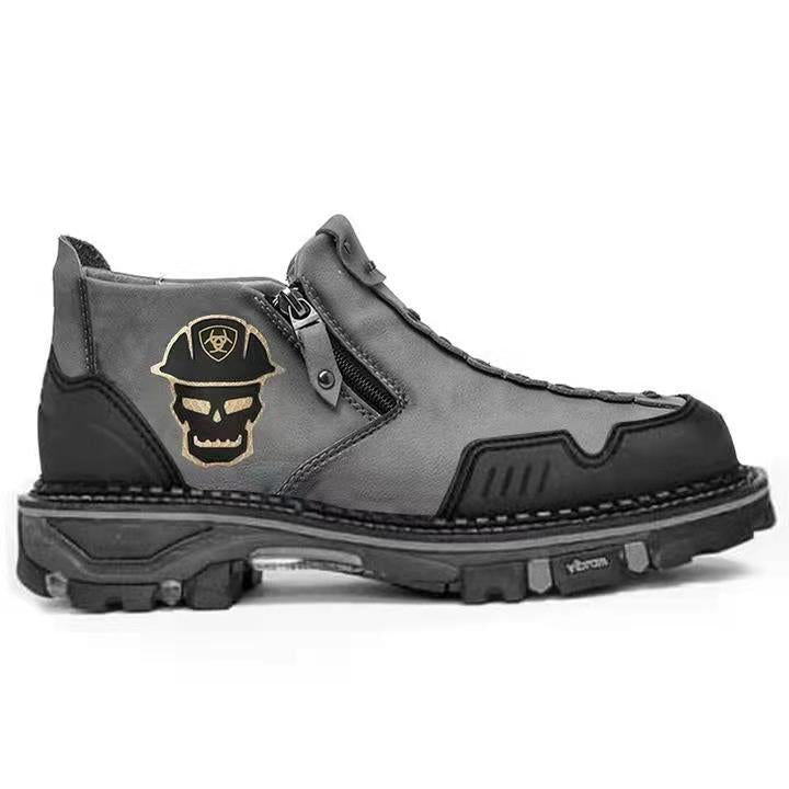 FelantriX™ Men's Short Boots with Halloween Skull Design