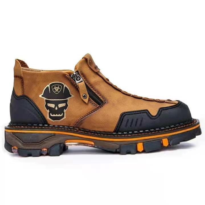 FelantriX™ Men's Short Boots with Halloween Skull Design
