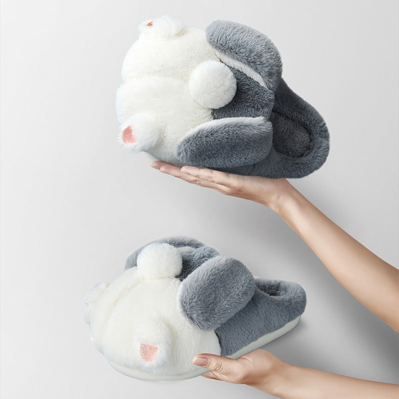 FelantriX™ Cute Women's Cotton Slippers with Wrapped Heels for Winter