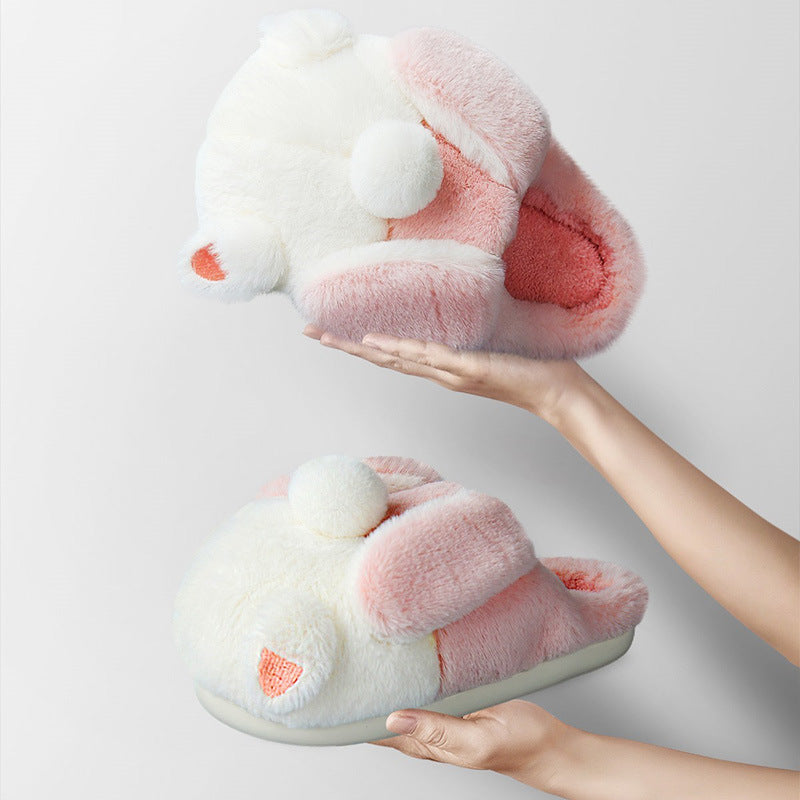 FelantriX™ Cute Women's Cotton Slippers with Wrapped Heels for Winter