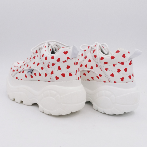 FelantriX™ Heart-Shaped White Platform Shoes with Thick Soles